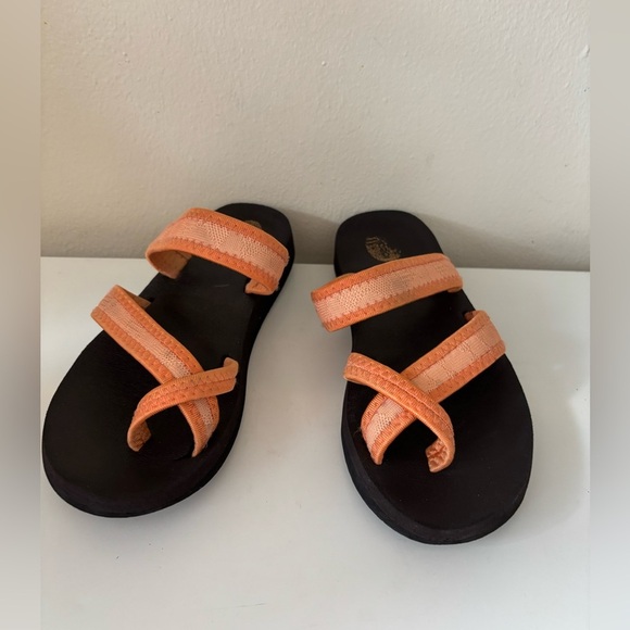 Orange Strappy Women's Flats - Picture 1 of 5